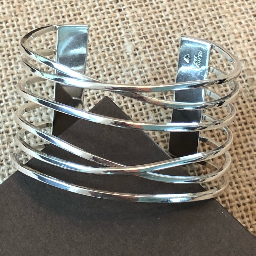 Silpada Sterling Wide Criss Cross Cuff Bracelet